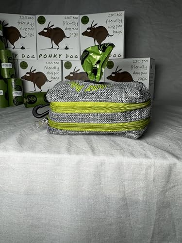 Ponky Dog Poo Bag Dispenser and treat pouch, Gray and Green - Image 3