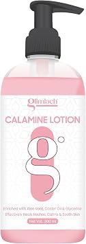 GLIMLACH CALAMINE Anti-Itch Body lotion With Aloevera & Zinc for Dry Skin Itching, Skin Soothing and Rashes 300ml, Pack Of 1