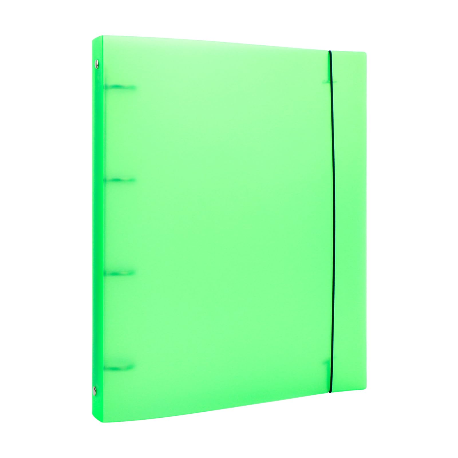 A4 4-Holes Round Ring View Binders Plastic Cover, Refillable Notebook Journal Binder File Folder, Loose Leaf Sheet Protector/DIY Scrapbooking/Binder Cover Protector (Green)
