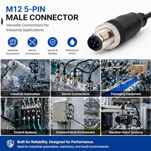 Conector M12 de 5 pines código A con enchufe cableado campo IP67 6