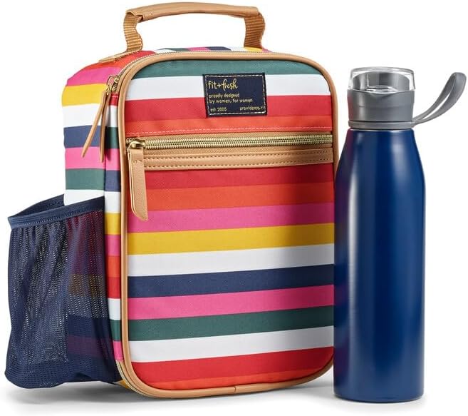 Miniatura 1 de Fit & Fresh Foundry, Thayer Insulated Lunch Bag with 28oz.Sport Water bottle, Reusable Lunch Box, Mini Cooler Bag, Perfect for Work, College, Picnics