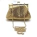 Vintage Clutch Purses for Women Retro Metal Mesh Handbag Kiss Lock Mini Evening Bag with Chain Strap for Women Wedding Party Cruise Prom Gift (Gold)