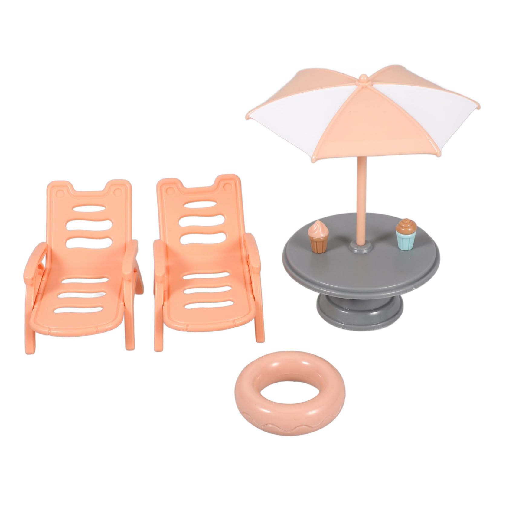 Toddmomy DIY Doll Decor Props Mini House Supply Decorative Mini Beach Chair for Kids Imaginative Play