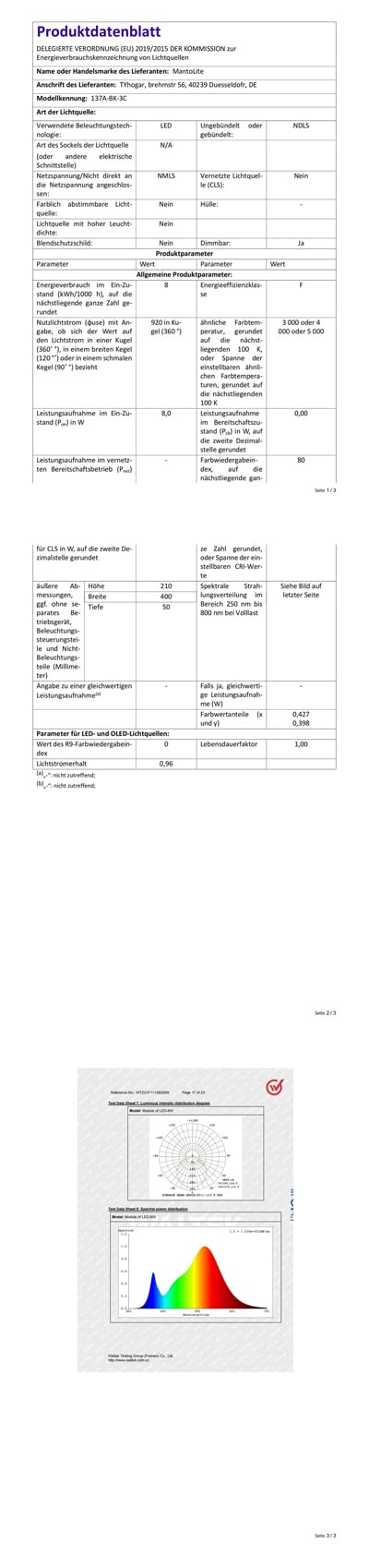 MantoLite badezimmer wandleuchte 8 W 40 cm LED-Spiegelleuchte Schwarz Dimmbar Bilderleuchte Leseleuchte Wandlampe 3000 K/4500 K/6000 K Geeignet für Innenbeleuchtung