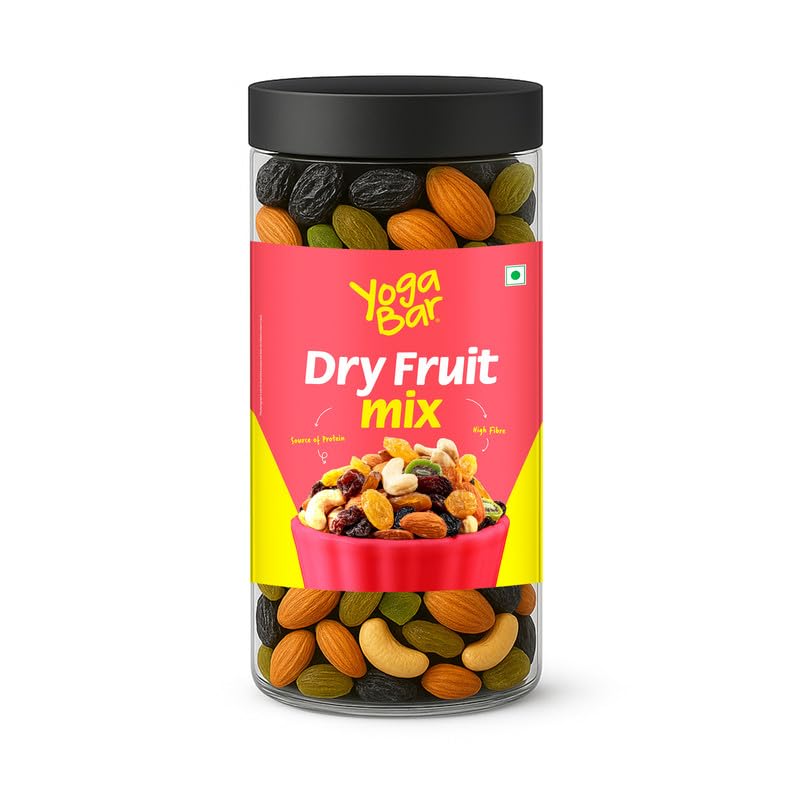 Yogabar Dry Fruit Mix 400g | Healthy Mix of Almonds, Cashews, Raisins,Candied Amla,Candied Kiwi | Healthy Snack Mix | Source of Protein & Fibre-image-2