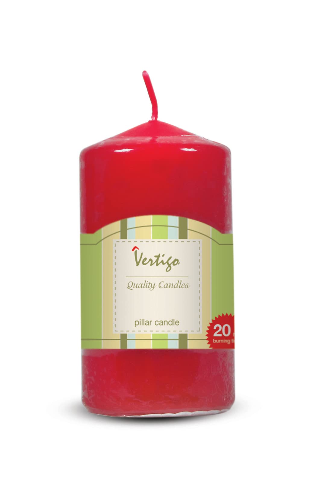 Pillar Candle, 2-Inch Diameter x 6-Inch Height, Deep Red