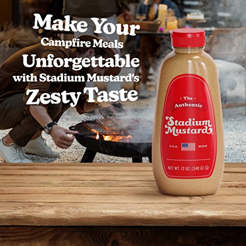 The Authentic Stadium Mustard. The Classic Condiment for Hot Dogs and Hamburgers. Gluten Free, Sugar Free, Kosher, Fat Free 12oz (Pack Of 1) - Thumbnail 6