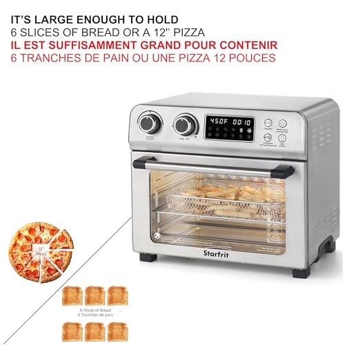 Starfrit Air Fryer Convection Oven - XL for 12" Pizza - Baking Pan & Air Fryer Basket - 10 Preset Modes - 1700W by Starfrit - Image 4