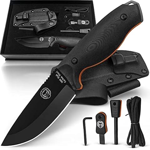 Holtzman's Gorilla Survival 'Bloodline' Full Tang 1095 High Carbon Steel Fixed Blade Survival Knife with Kydex Sheath Cover