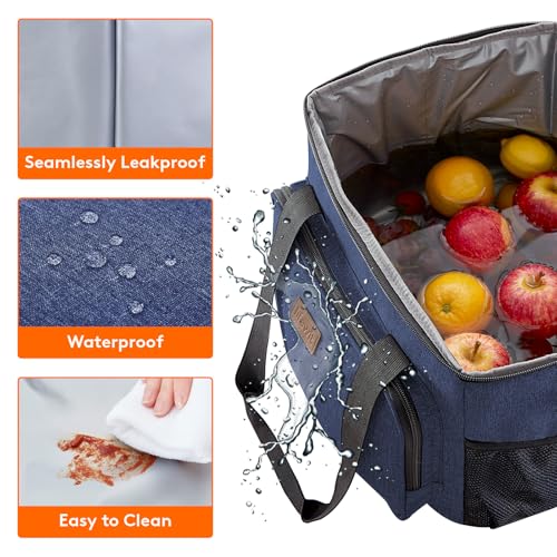 Image of Lifewit Large Lunch Bag, Insulated Lunch Box, Soft Cooler Cooling Tote for Adult Men Women, Dark Blue 40-Can (24L)