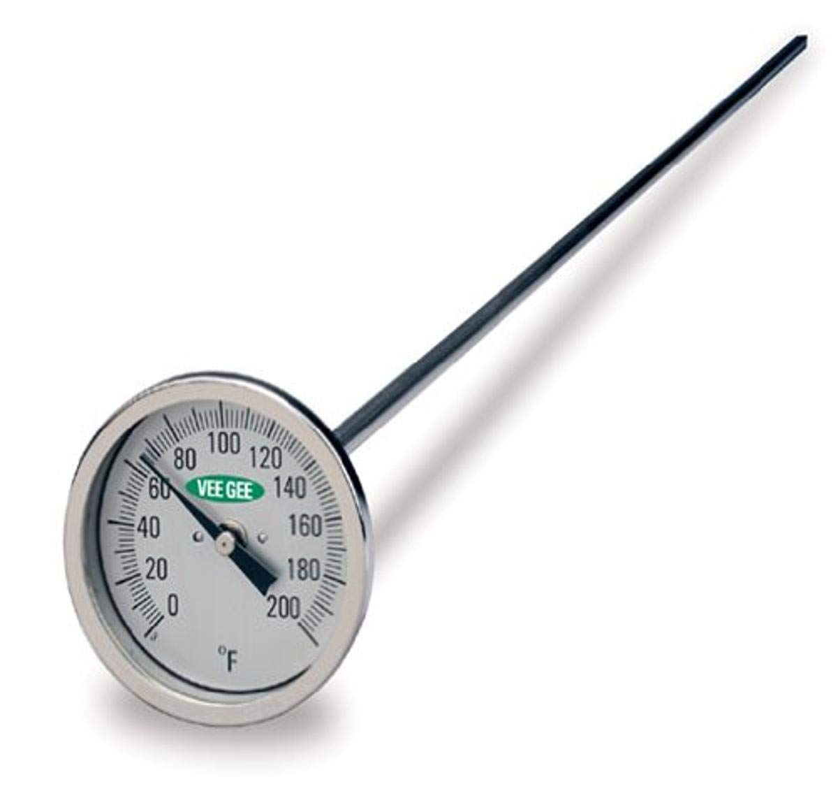 VeeGee Dial Compost Thermometer, with Glass Face, 12" Stem, 3" Dial, -40 to 160 Degrees F