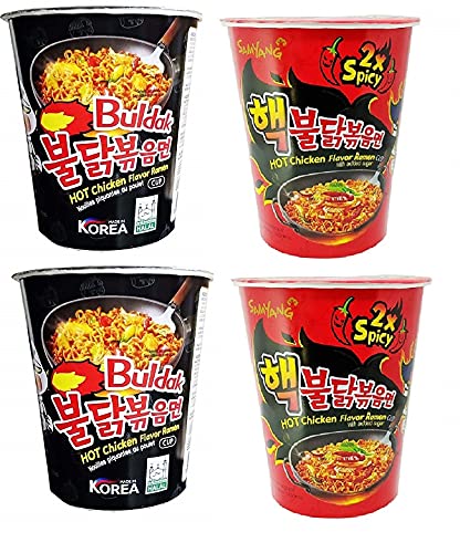 Sam Yang 2X Spicy & Stir Fried Buldak Hot Chicken Flavour Raman Cup Noodles,70Mg*4 Pack (Pack Of 4) (Imported) (B092341DXK) Amazon Price History, Amazon Price Tracker