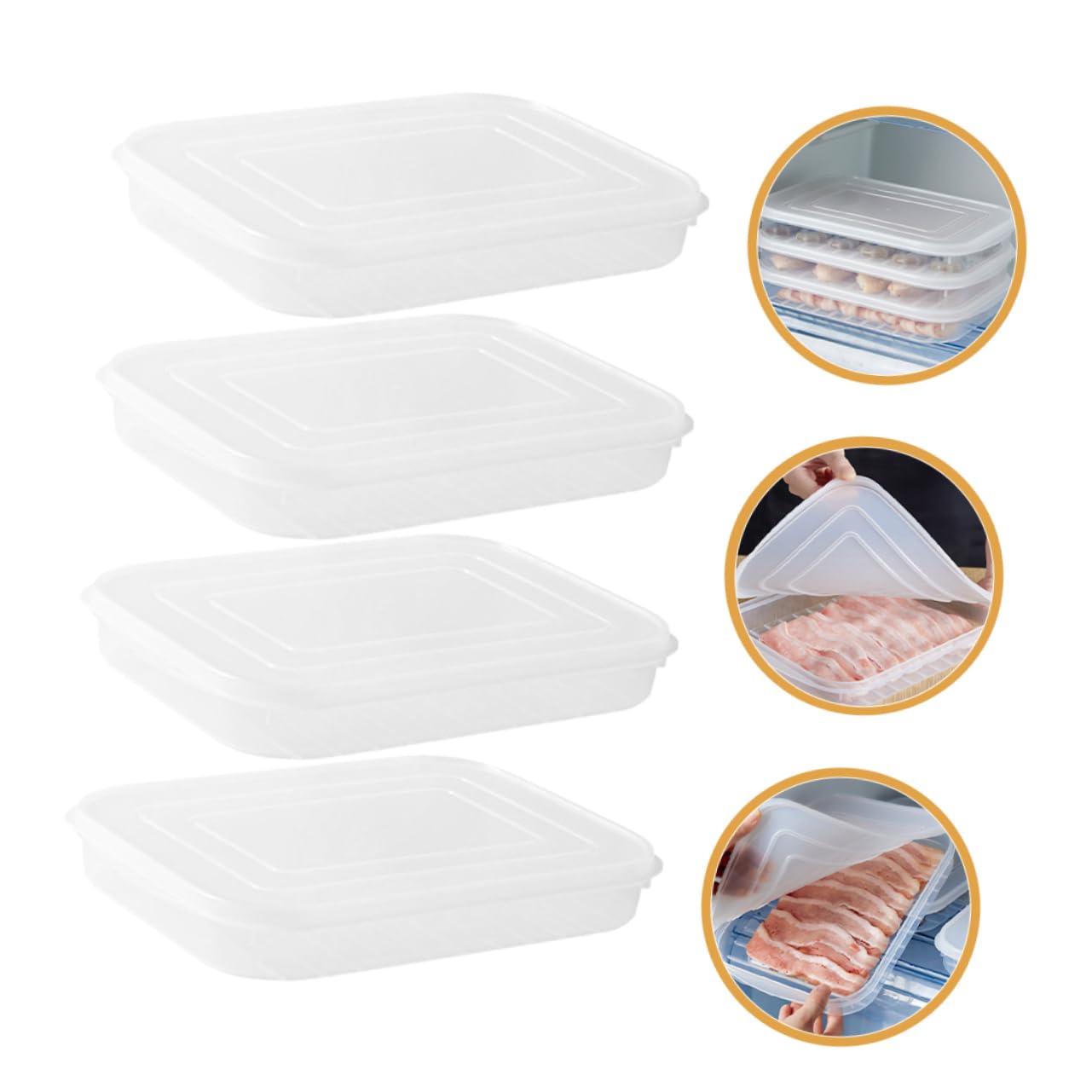 IMIKEYA 8pezzi Contenitori Per Conservazione Alimenti Con Coperchio Ermetico Scatole Trasparenti Per Frigo Per Pesce e Di Mare Organizzatori Per Cucina e Frigorifero