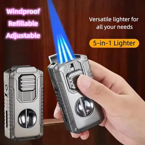 Encendedor soplete recargable 5 en 1 NINSI verde miniatura 3