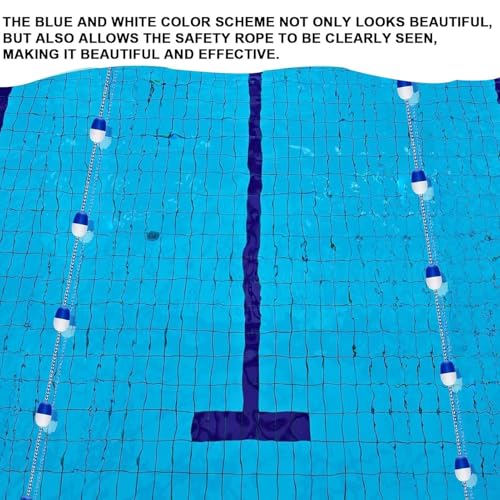 Générique Ligne de séparation de Piscine Ajustable avec bouées et Crochets - Ligne de sécurité pour piscines intérieures/extérieures, idéale pour l'entraînement, Les Loisirs et la compétition.