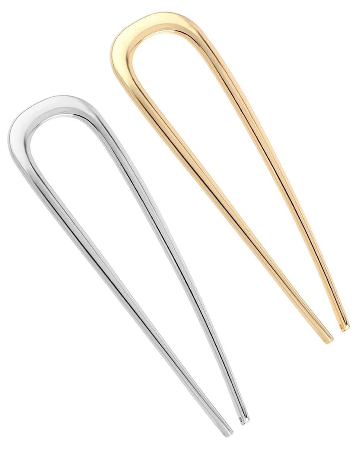 Confezione da 2 fermagli per capelli per chignon francese grandi in metallo a forma di U, per acconciature da donna e ragazza, adatti per lauree, cerimonie, occasioni raffinate