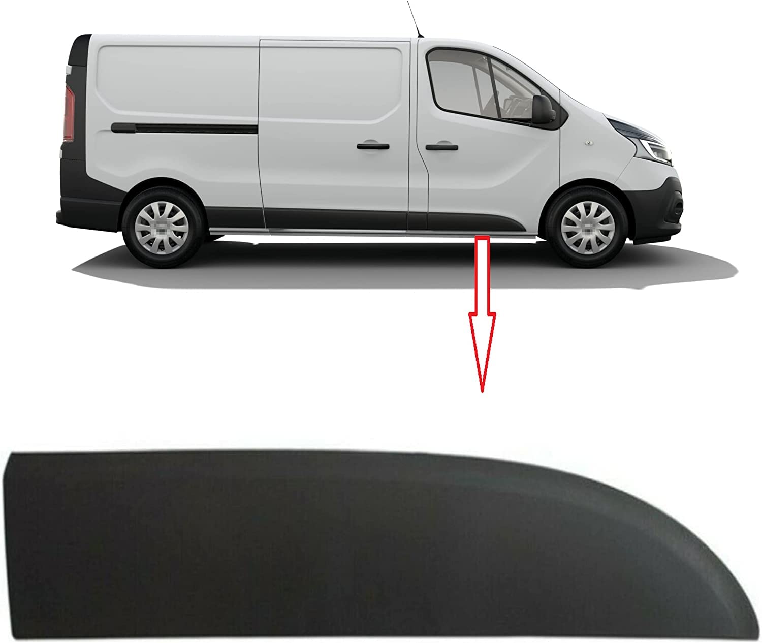 Baguette/Moulure de panneau de porte avant droite passager compatible avec Trafic III, Talento, NV300 et Vivaro | Installation facile et qualité OEM | FINAO AUTOPARTS