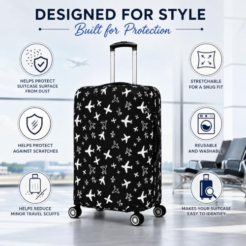 Image of Printed Luggage Cover for Traveling Bag & Suitcase - Trolley Protector