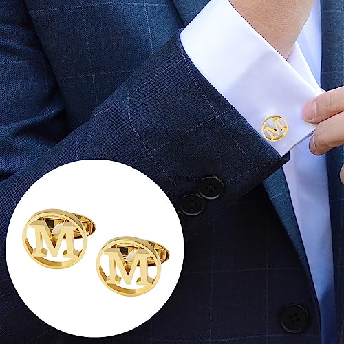 GWD Cufflinks for Men Classic Tuxedo Shirt Wedding Cuff Links Personalized Initials A-Z Gift3