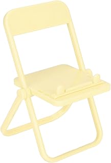 Cuque Pequeño soporte plegable para teléfono en silla de escritorio de plástico, color amarillo