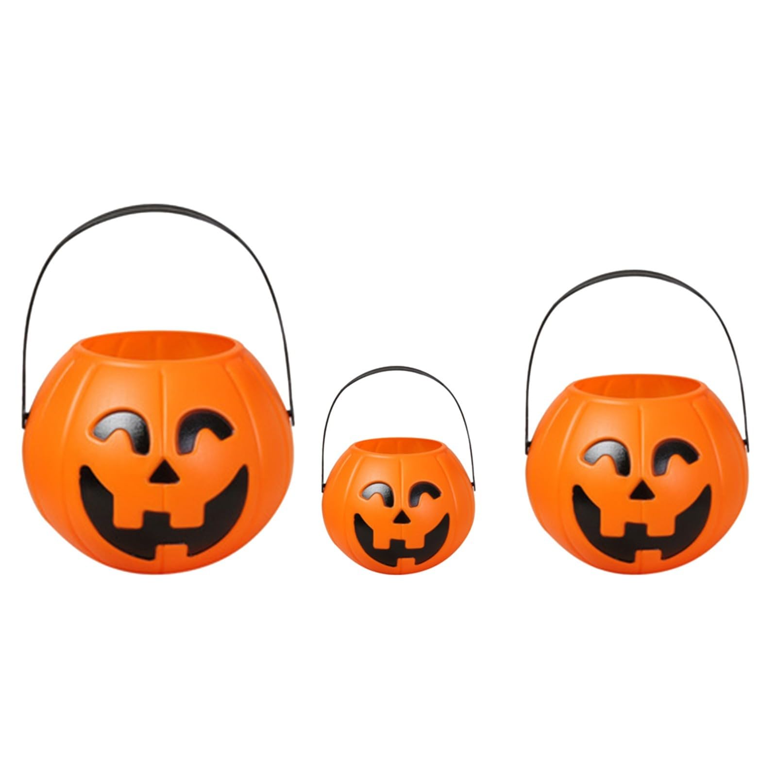 Seau à bonbons à la citrouille Halloween grand porte-bonbons en plastique