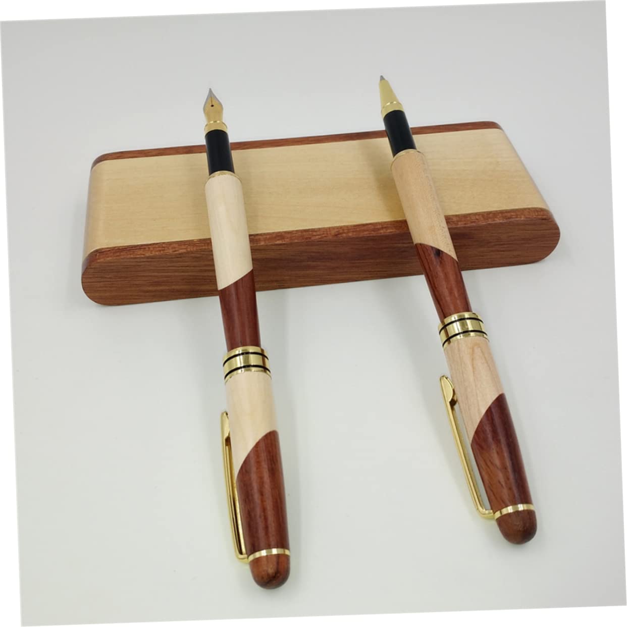SEWACC Elegantes Kugelschreiber Set aus Rosenholz mit Holzkiste Bürobedarf und Tintenstift für Schule und Büro Praktischer Füller für Sanftes Schreibvergnügen