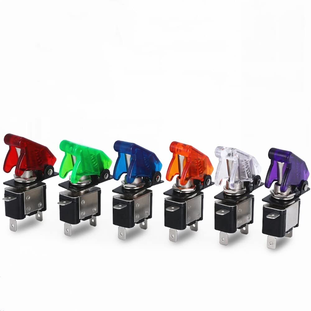 Commutateur de voiture 12V 20A avec interrupteur LED et housse aviation étanche lot de 6Pcs