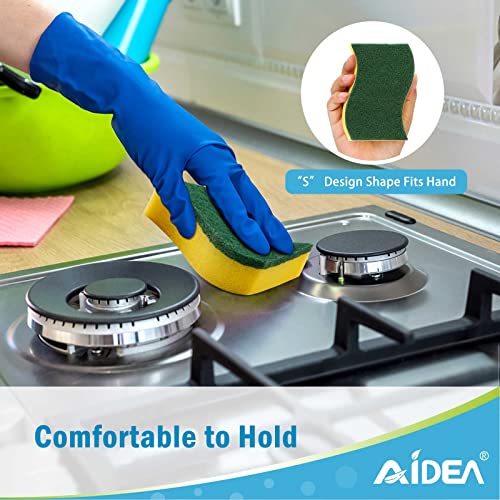 AIDEA-Heavy-Duty-Scrub-Sponge-24Count-For-Cleaning-Stink-Free-Sponge-Effortless-Eco-Pads-for-DishesPotsPans-All-at-Once