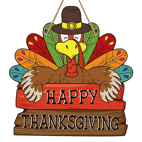 D24TIME Thanksgiving Door Wall Decorations Signs for Home Front Door Thanksgiving Turkey Decorations Porch Turkey decor Gobble Sign Fall Door Decor Thanksgiving Wreaths Thanksgiving Party Decorations