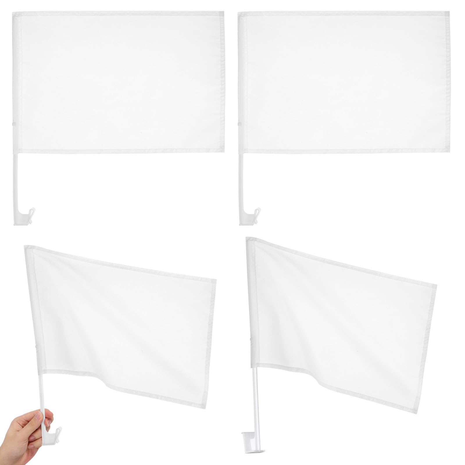 Banderas de mano fáciles de llevar LALAFINA en color claro para personalización textil
