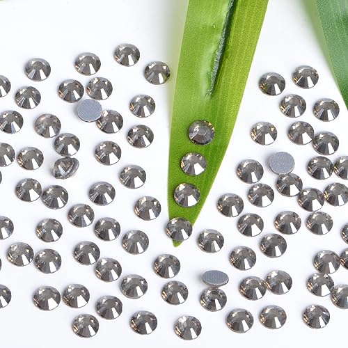 Image of Bymitel Hotfix Crystal Rhinestones Round Gems Iron on DIY Jewelry Making Flat Back for Crafts,Black Diamond, 1.3mm(SS3 /2880pcs)