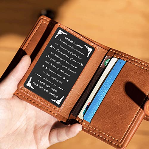 Levole Granddaughter Wallet Card - I Love You Granddaughter Engraved Gift for Birthday, Graduation, Christmas, Valentines4