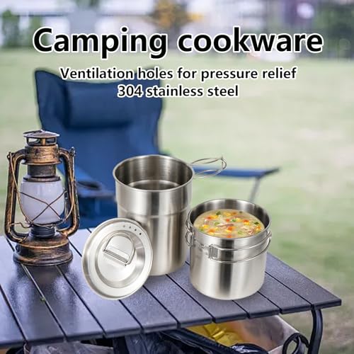 Ollas de camping de acero inoxidable: menaje compacto para senderismo 3