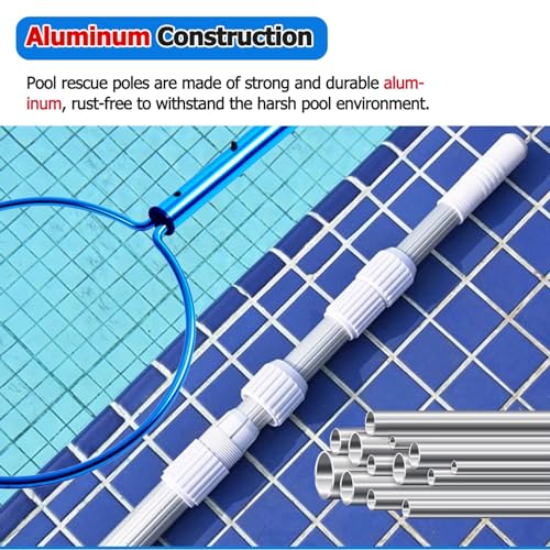 Perche de sauvetage piscine de 5m extensible avec crochet de sécurité Générique d'urgence - 6