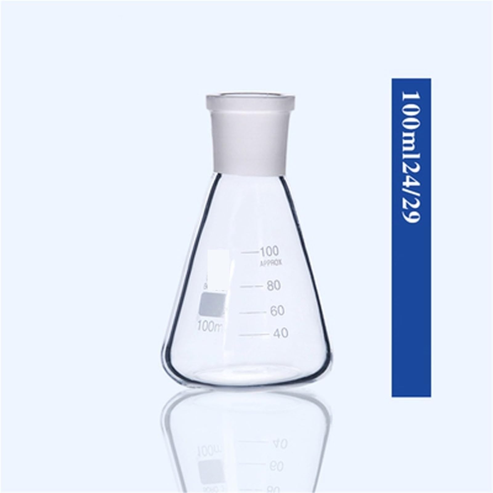 Matraz Erlenmeyer Graduado de Borosilicato, Matraz cónico de vidrio de calibre estándar Junta de vidrio esmerilado Laboratorio Frasco triangular Vaso medidor Equipo de laboratorio(2000ml Caliber 29mm)