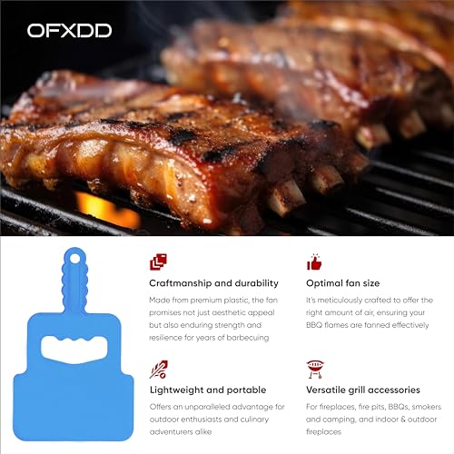 Abanico manual para barbacoa plástico, 2 piezas miniatura 3