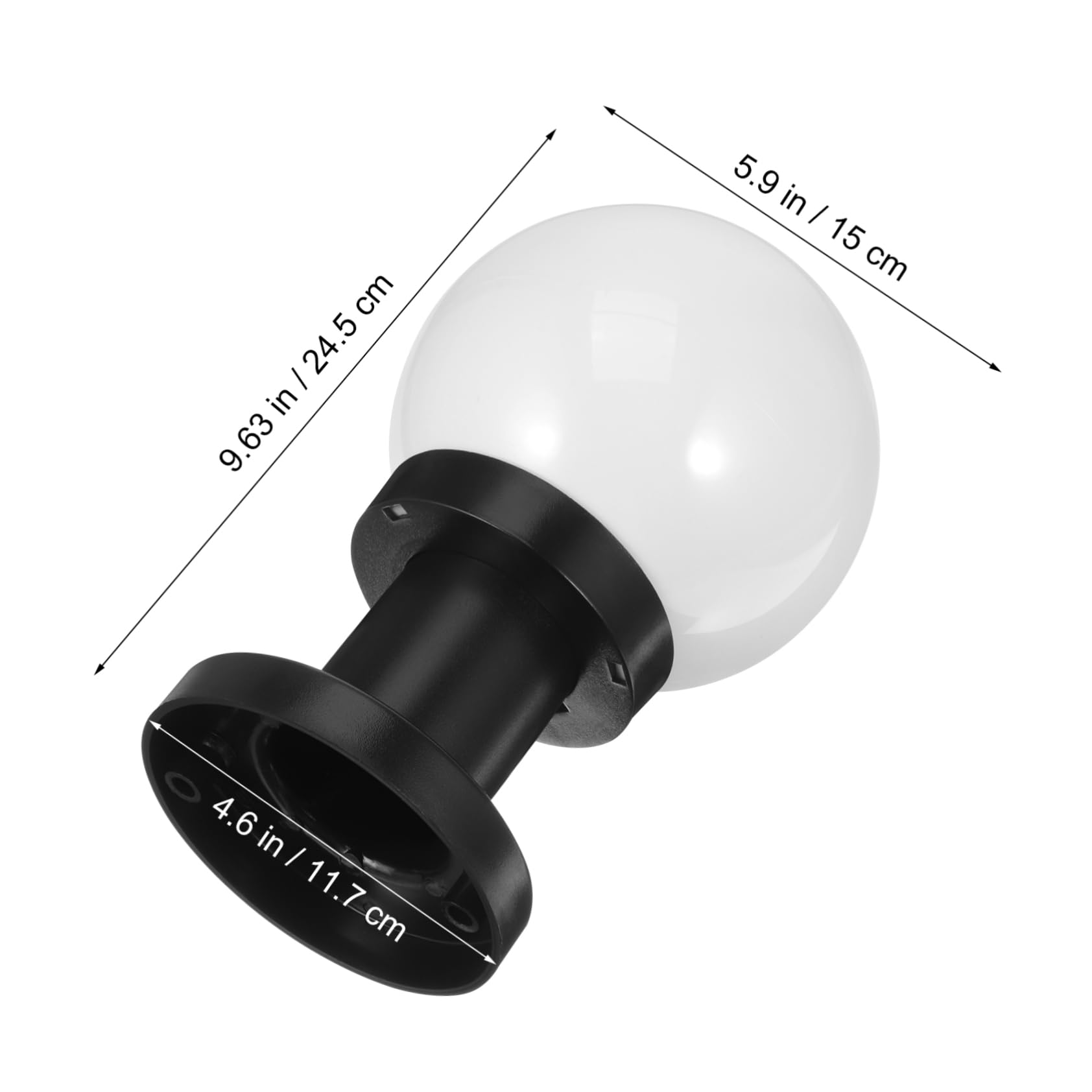 Kichvoe Lampada Postale Esterna Decorativa Base, Sfera Bianca in Acrilico