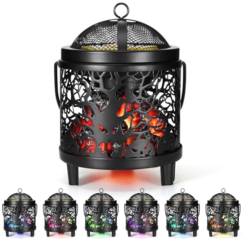 Wowlela Brûleur Cire Parfumée Électrique,Brûleur de Cire Électrique avec lumière Changeante LED 7 Couleurs,Lampe parfumée, pour Maison Bureau Chambre...