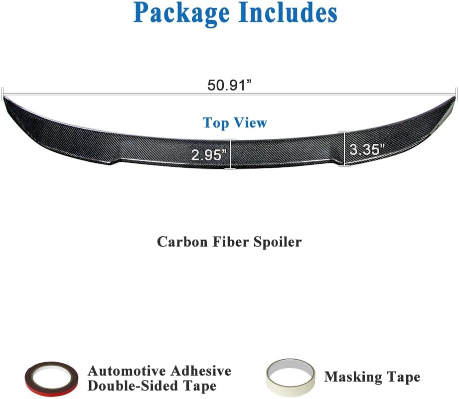 AeroBon Real Carbon Fiber Trunk Spoiler Compatible with 2017-2023 BMW 5 Series G30 Sedan F90 M5 Spoiler (CS Style) Club Sport