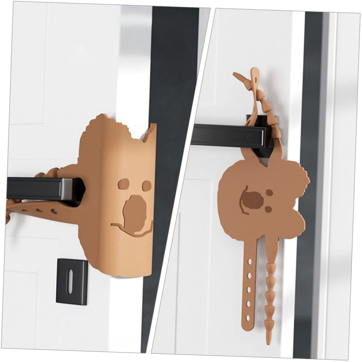 ibasenice 8piezas Cubiertas De Pestillo para Puertas De Silenciadores De Golpes Diseño De Oso Tierno para Habitaciones Infantiles Protección contra Atrapamientos y Golpes Puertas