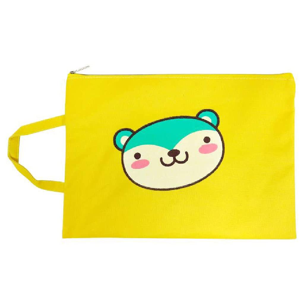 Folder plików Duża pojemność Płótno Torba Zakupy Portfolio Student Test Papier Sortowanie Pakiet Torebka z zamkiem błyskawicznym (Color : Yellow)