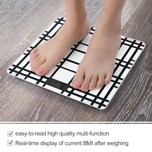 Báscula digital de baño con patrón lineal horizontal miniatura 5