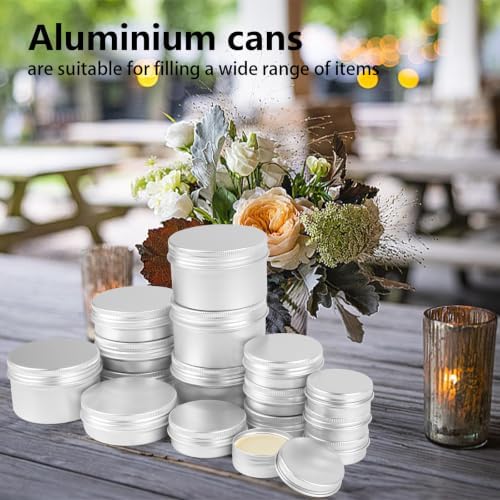 24 Pack 2 Oz Salve Tins with Lids, Small Refillable Metal Tin Containers - 4