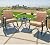 Oakmont Outdoor Furniture 3 Piece Conversation Bistro Set Rocking Chairs and Glass Top Table, Thick Cushions, Black Steel (Brown)