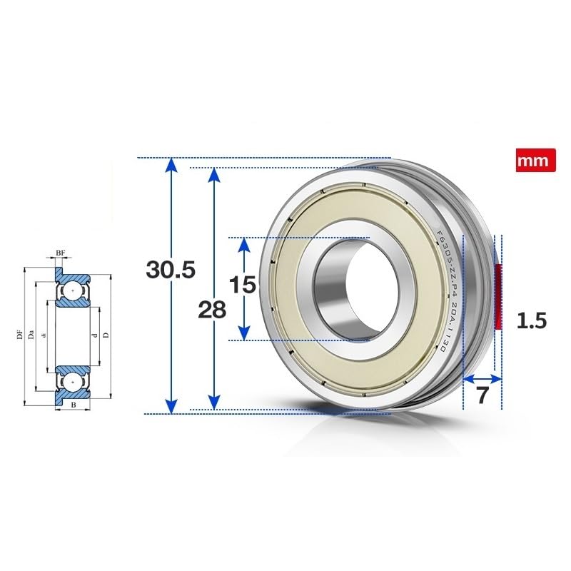 Roulement à billes à bride F61902-ZZ pour bloquer le glissement d'axe - 3