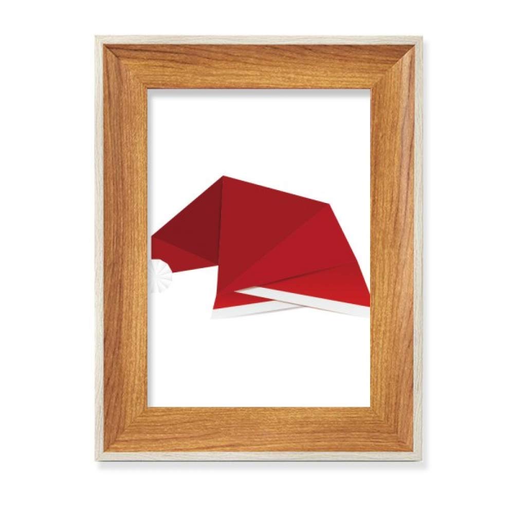 Cadre photo origami de Noël en bois rouge et tableau d'art de bureau