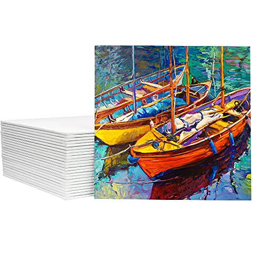 Fixsmith Painting Canvas Panels - 8X8 Inch Canvas Panel Super Value 12 Pack Canvases,100% Cotton,Square Canvas Board,Acid Free,Artist Canvas Boards For Professionals,Hobby Painters,Students & Kids. #TOP5