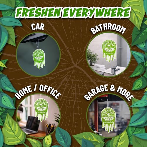 Image of Chemical Guys Hanging Car Air Freshener 12-Pack, Cali Greens Premium Fresh Floral & Refreshing Green Fragrance, Rearview Mirror Paper Fresheners for Cars, Trucks, SUVs, RVs & Boats