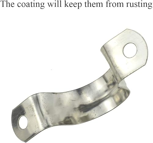 Miniatura 6 de Hahiyo Abrazaderas de soporte de tubo en U de dos agujeros, 1.575 in, resistente, sin óxido, brillante, fuerte, resistente al viento, sin afilado,