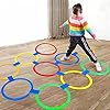 huiouer Juego de aros de salto multicolor para deportes de interior, entrenamiento físico, aro de salto, juguete de actividades para el patio trasero, regalo para niños, juguete físico #4